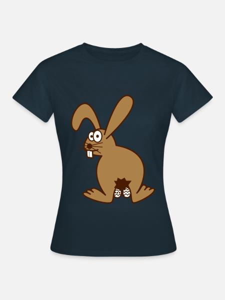 Osterhase mit ostereiern - Frauen T-Shirt - Navy