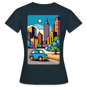 Voiture en ville - T-shirt Femme - marine - Devant - AI Model Female 172 dark (172cm)