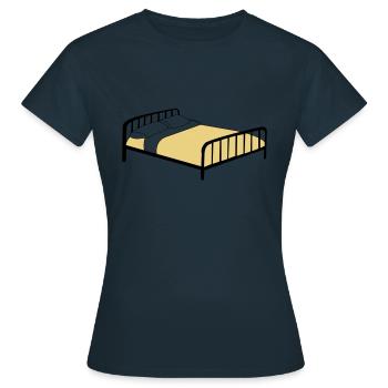 Bett Schlafzimmer Doppelbett Geschenkidee schlafen - Frauen T-Shirt - Navy - Vorne - AI Model Female 172 dark (172cm)