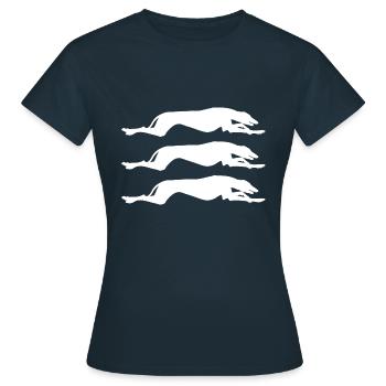 Motif Greyhound - T-shirt Femme - marine - Devant - AI Model Female 172 dark (172cm)