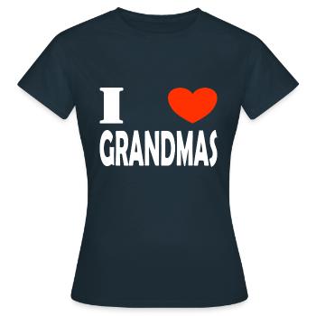 Ich liebe Großmütter - Frauen T-Shirt - Navy - Vorne - AI Model Female 172 dark (172cm)