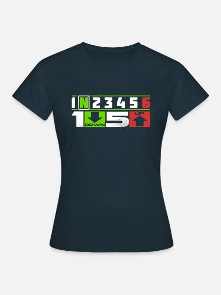 1N23456 Motorrad Speed Adrenalin Tempo Spruch Fun - Dame-T-shirt - marineblå