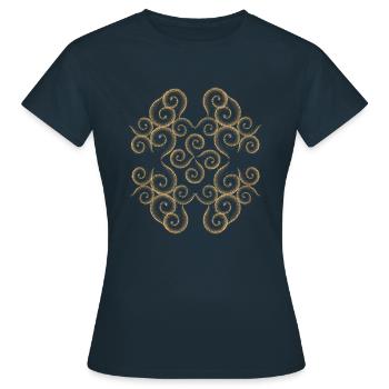 Motif orintal - T-shirt Femme - marine - Devant - AI Model Female 172 dark (172cm)