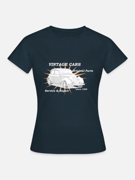 Voitures anciennes, Service de voitures anciennes - T-shirt Femme - marine