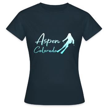 Aspen Colorado - T-shirt Femme - marine - Devant - AI Model Female 172 dark (172cm)