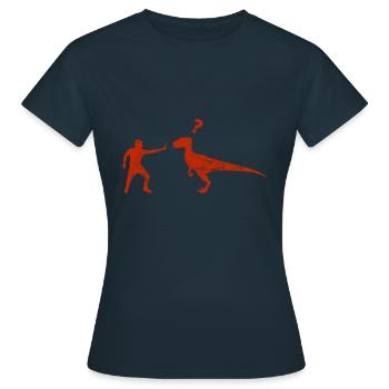 Dinosaures Velociraptor - T-shirt Femme - marine - Devant - AI Model Female 172 dark (172cm)