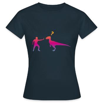 Dinosaures Velociraptor - T-shirt Femme - marine - Devant - AI Model Female 172 dark (172cm)