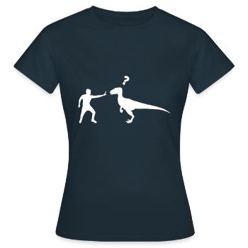 Dinosaures Velociraptor - T-shirt Femme - marine - Devant - AI Model Female 172 dark (172cm)