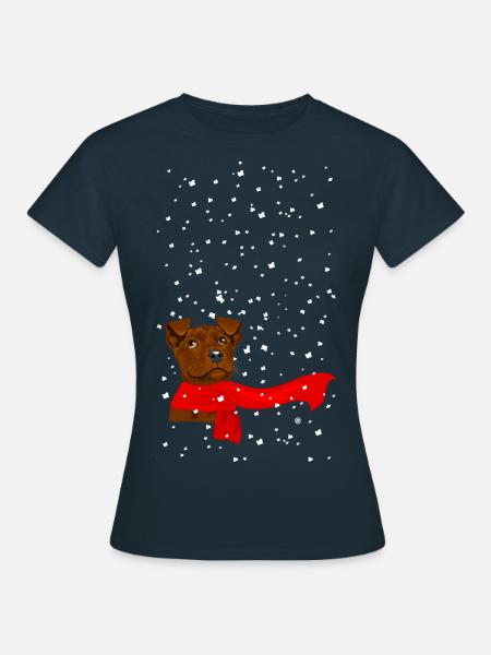 Schnee Hündchen - Frauen T-Shirt - Navy