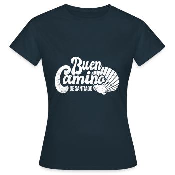 Buen Camino - Camino de Santiago - Pèlerinage - Santiago - T-shirt Femme - marine - Devant - AI Model Female 172 dark (172cm)