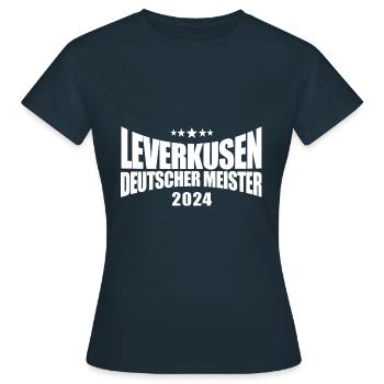 Leverkusen - Deutscher Meister 2024 - Frauen T-Shirt - Navy - Vorne - AI Model Female 172 dark (172cm)