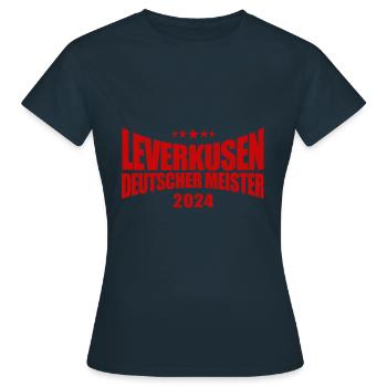 Leverkusen - Deutscher Meister 2024 - Frauen T-Shirt - Navy - Vorne - AI Model Female 172 dark (172cm)