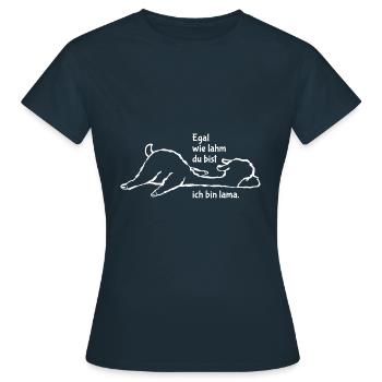 Egal wie lahm du bist ich bin lama - Wortspiel - Frauen T-Shirt - Navy - Vorne - AI Model Female 172 dark (172cm)