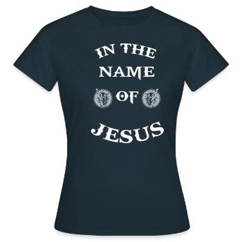 Christianity Jesus Christ Savior Messiah Saying - Women's T-Shirt - navy - Front - AI Model Female 172 dark (172cm)