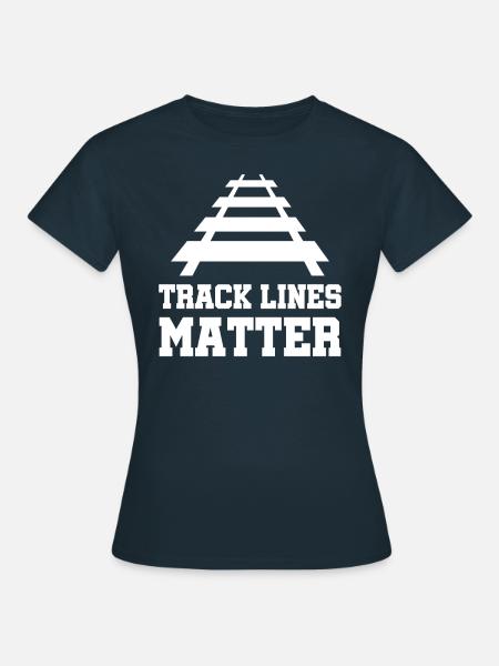 SCHIENEN - Frauen T-Shirt - Navy