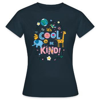 Play-Doh Animaux Avec Slogan It's Cool To Be Kind - T-shirt Femme - marine - Devant - AI Model Female 172 dark (172cm)