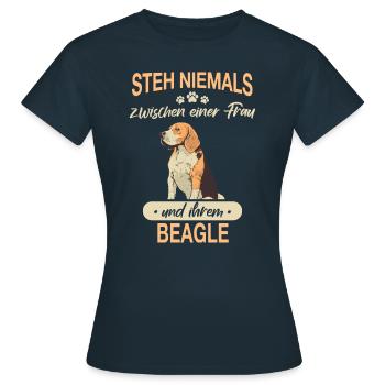 Beagle Hund Hundehalter - Frauen T-Shirt - Navy - Vorne - AI Model Female 172 dark (172cm)