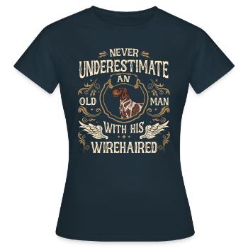 Deutsch Drahthaar Hund - Frauen T-Shirt - Navy - Vorne - AI Model Female 172 dark (172cm)