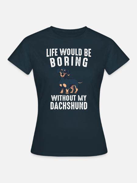 Dackel Hund - Frauen T-Shirt - Navy