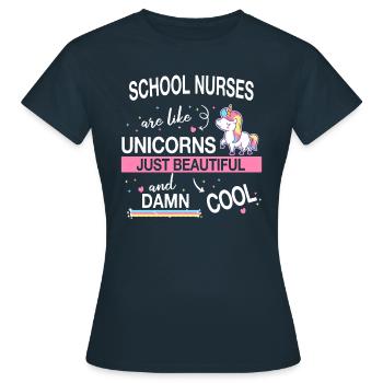 Schulkrankenschwester Gesundheitswesen Schulkranke - Frauen T-Shirt - Navy - Vorne - AI Model Female 172 dark (172cm)