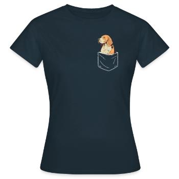 Beagle Hund - Frauen T-Shirt - Navy - Vorne - AI Model Female 172 dark (172cm)