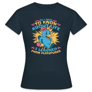 Ornithorynque - T-shirt Femme - marine - Devant - AI Model Female 172 dark (172cm)