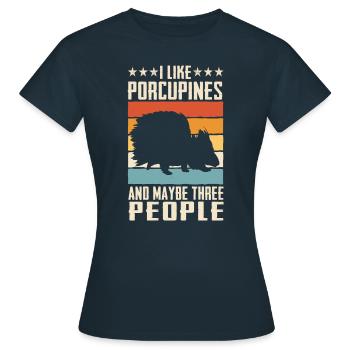 Porc-épic - T-shirt Femme - marine - Devant - AI Model Female 172 dark (172cm)