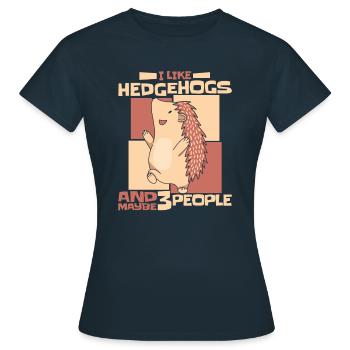 Hérisson Épineux Animal Hérisson - T-shirt Femme - marine - Devant - AI Model Female 172 dark (172cm)