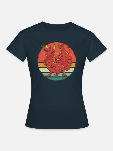 Drache Mystisch Drachen Fantasie - Frauen T-Shirt - Navy