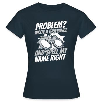 Agent correctionnel Gardien de prison Prison - T-shirt Femme - marine - Devant - AI Model Female 172 dark (172cm)