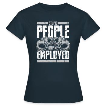 Agent correctionnel Gardien de prison Prison - T-shirt Femme - marine - Devant - AI Model Female 172 dark (172cm)