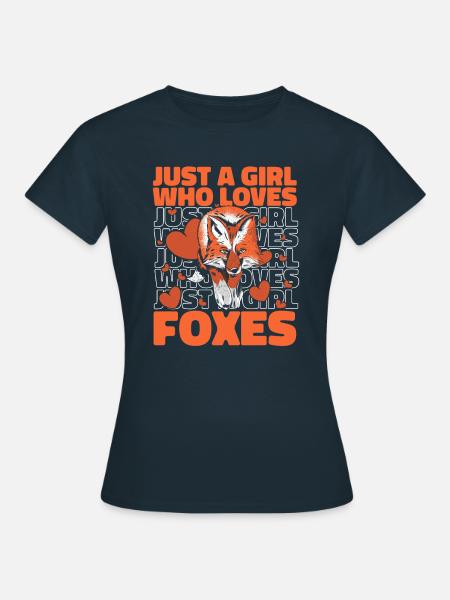 Fuchs Füchse Tier - Dame-T-shirt - marineblå