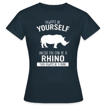 Rhinocéros Rhinocéros - T-shirt Femme - marine - Devant - AI Model Female 172 dark (172cm)