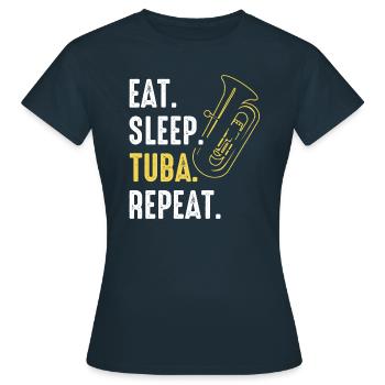 Tuba Tuba lecteur - T-shirt Femme - marine - Devant - AI Model Female 172 dark (172cm)