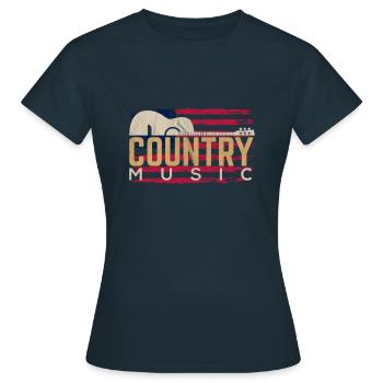 Gitarre Country-Musik - Frauen T-Shirt - Navy - Vorne - AI Model Female 172 dark (172cm)