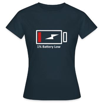 Low Battery - Women's T-Shirt - navy - Front - AI Model Female 172 dark (172cm)