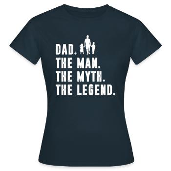 Légende du mythe papa - T-shirt Femme - marine - Devant - AI Model Female 172 dark (172cm)