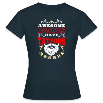 Dad beard tattoos - Women's T-Shirt - navy - Front - AI Model Female 172 dark (172cm)