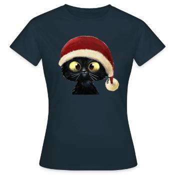 Chaton de Noël doux - T-shirt Femme - marine - Devant - AI Model Female 172 dark (172cm)