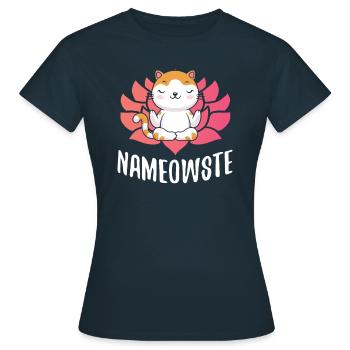 Nameowste For Recovery Narcotics Yoga Cat Fan - Women's T-Shirt - navy - Front - AI Model Female 172 dark (172cm)