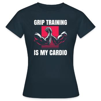Grip training is my cardio - Women's T-Shirt - navy - Front - AI Model Female 172 dark (172cm)
