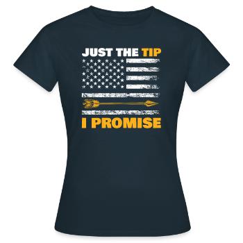 Nur Der Tipp, Den Ich Allen Bogensportfans - Frauen T-Shirt - Navy - Vorne - AI Model Female 172 dark (172cm)