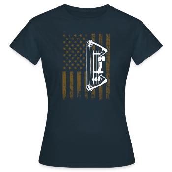 Bogenschießen Compound Bogen Design Für Bogen Fan - Frauen T-Shirt - Navy - Vorne - AI Model Female 172 dark (172cm)