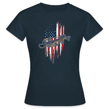 Lustige Armbrust Bogenschütze Bogen Mit - Frauen T-Shirt - Navy - Vorne - AI Model Female 172 dark (172cm)