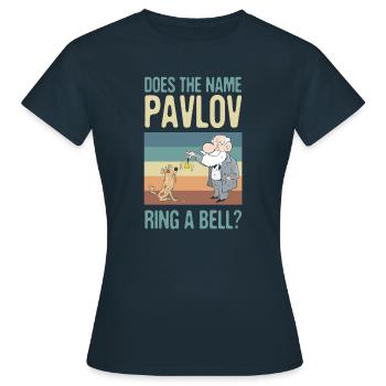 Le nom Pavlov est-il un nom familier pour les psychologues? - T-shirt Femme - marine - Devant - AI Model Female 172 dark (172cm)