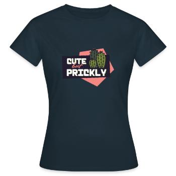 mignon, mais piquant pour le cactus et - T-shirt Femme - marine - Devant - AI Model Female 172 dark (172cm)