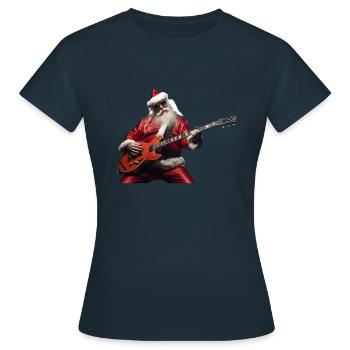 Le Père Noël joue de la guitare pour tout le monde - T-shirt Femme - marine - Devant - AI Model Female 172 dark (172cm)