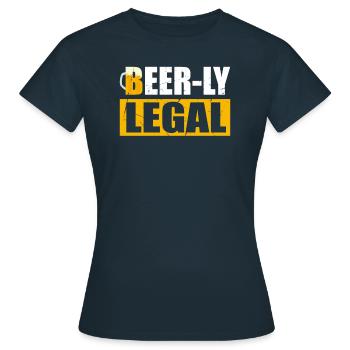 Bier Ly Legal - Frauen T-Shirt - Navy - Vorne - AI Model Female 172 dark (172cm)