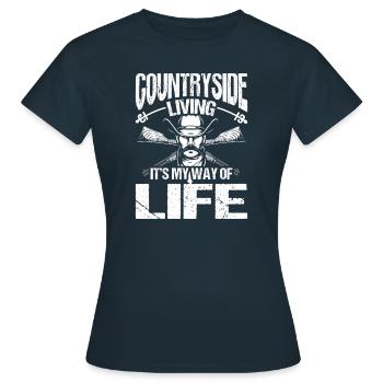Vivre à la campagne est mon mode de vie - T-shirt Femme - marine - Devant - AI Model Female 172 dark (172cm)
