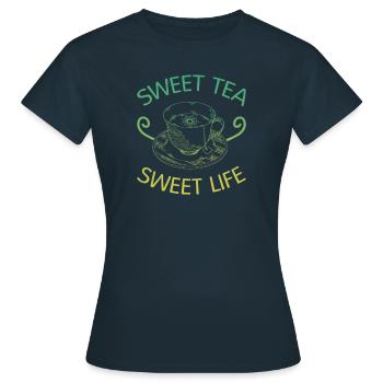 Sweet Tea Sweet Life - Women's T-Shirt - navy - Front - AI Model Female 172 dark (172cm)